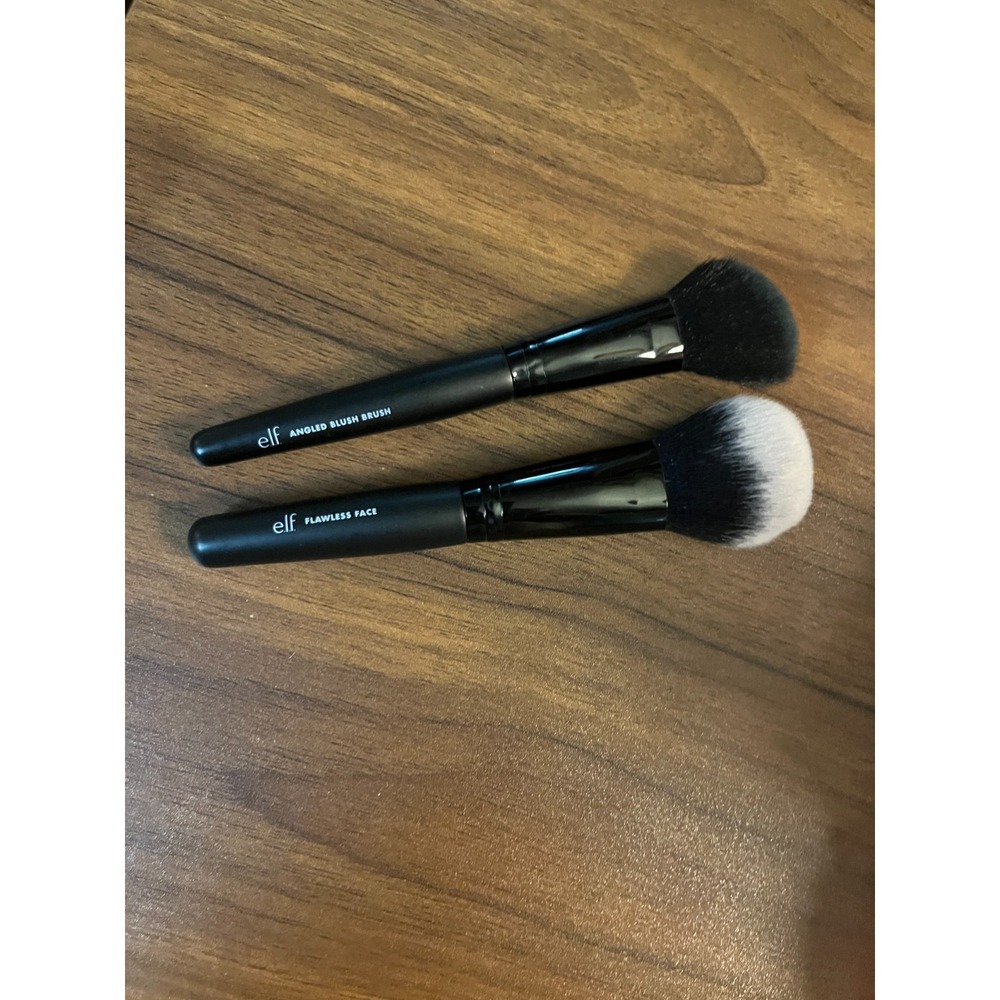 2 ELF Makeup Brushes, Angled Blush Brush and Flawless Face